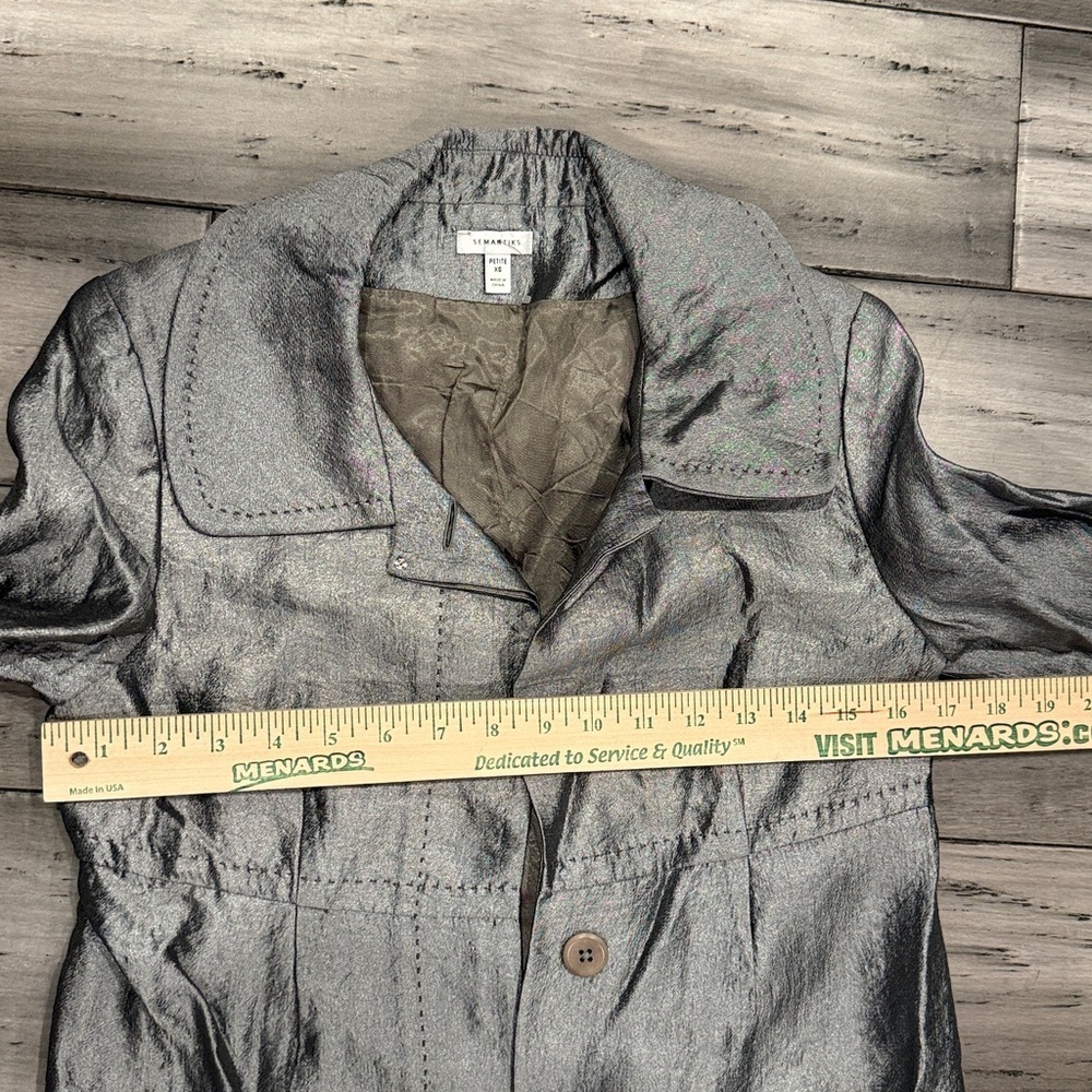 Semantiks Metallic Trench Coat - Picture 9 of 11